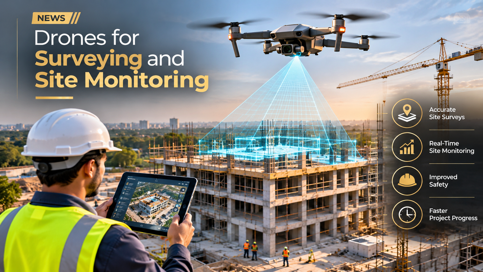 Drones for surveying and site monitoring News.